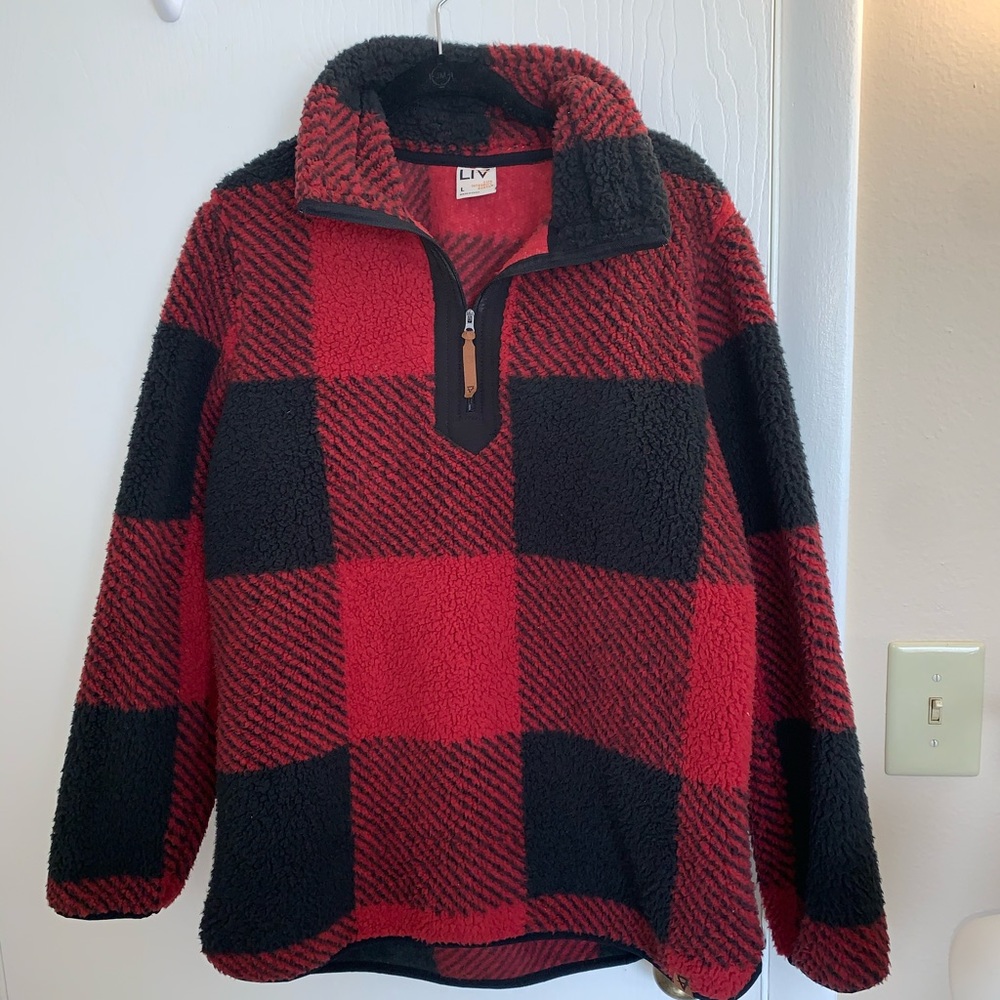 Plaid Sherpa Quarter-Zip